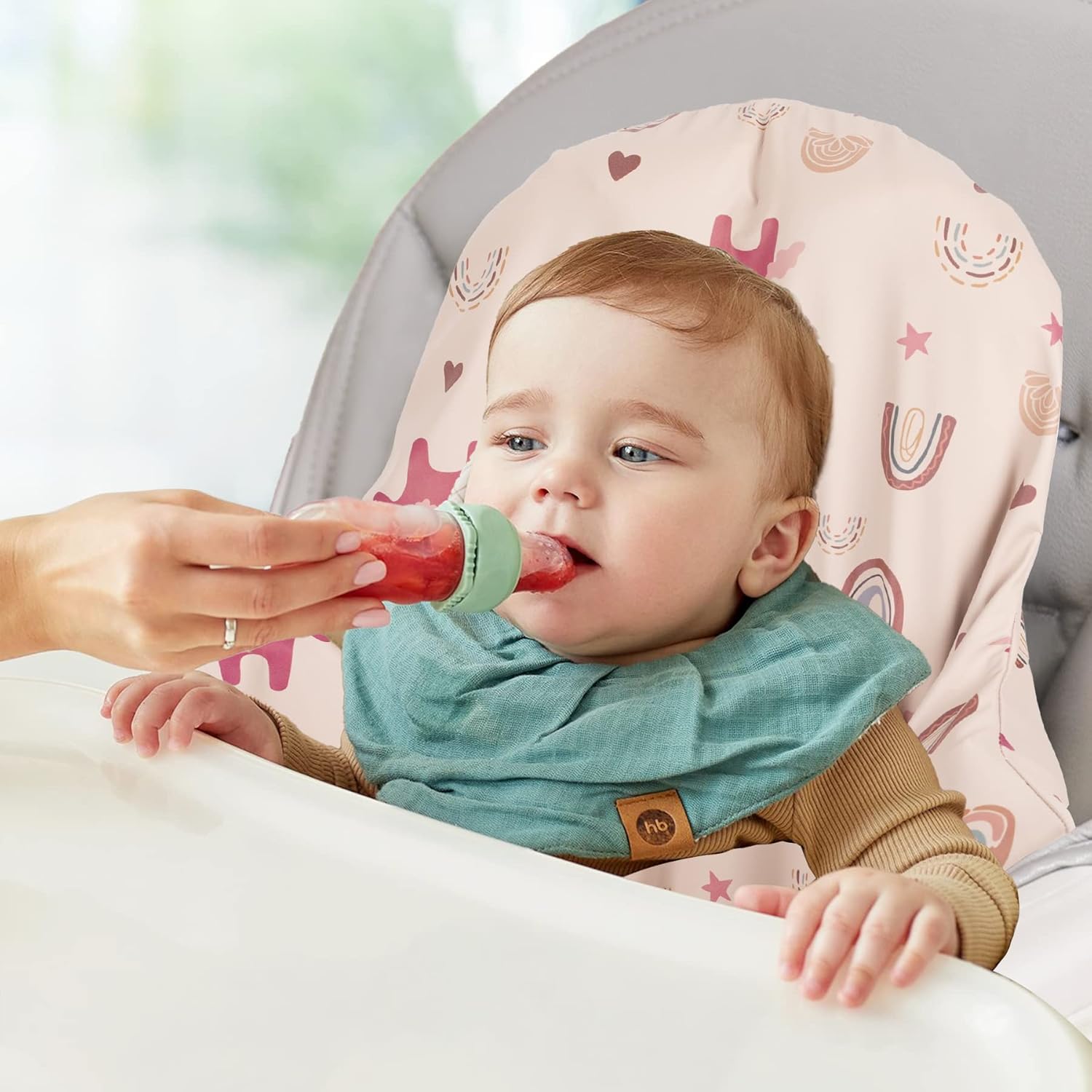 High Chair Cushion with Cover Pad for IKEA Antilop Babies Toddlers Inflatable & Reversible Built-in Inflatable Cushion