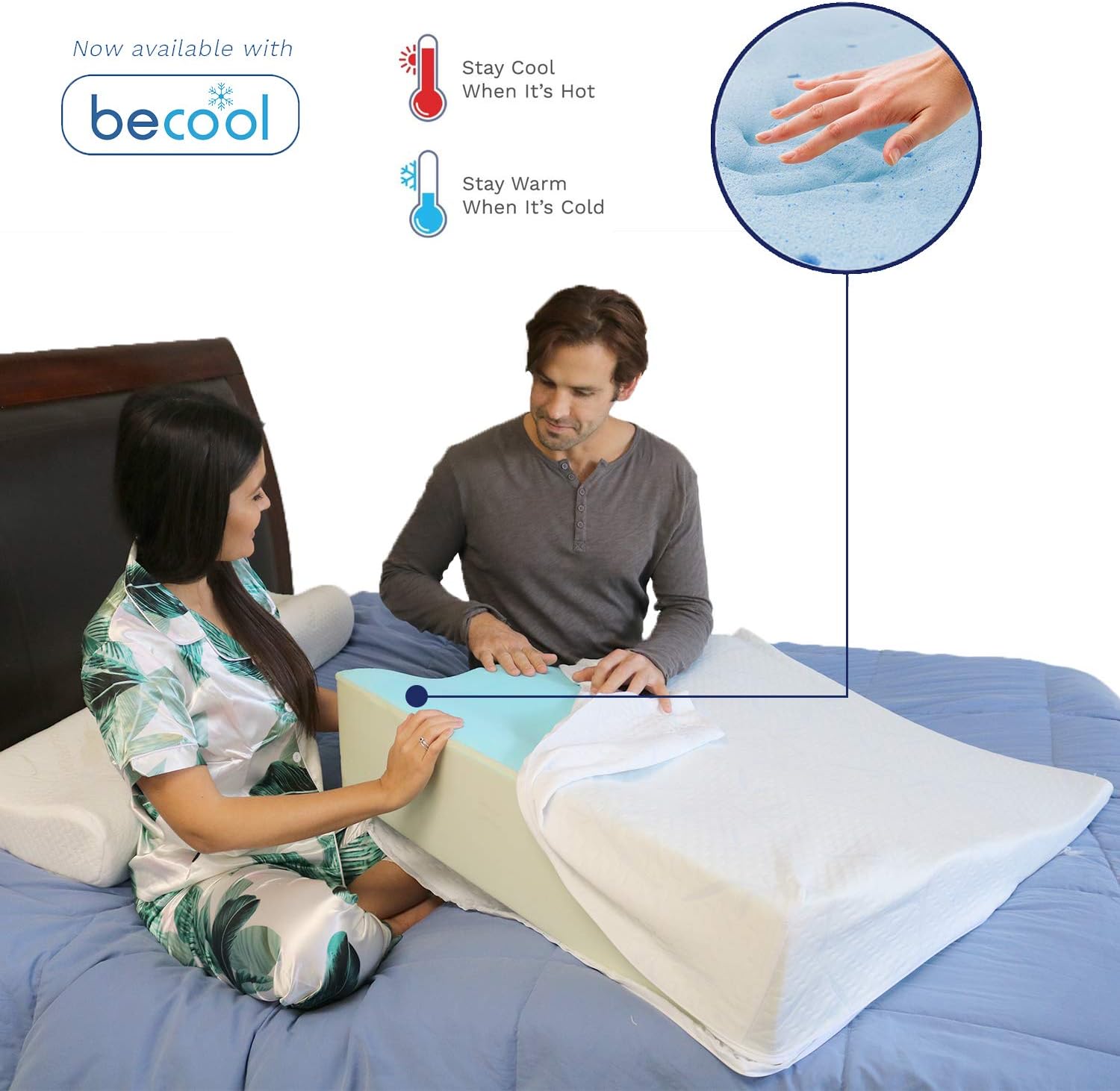 Back Support Systems Cuña de cama para reflujo ácido. Espuma viscoelástica de alta calidad de una pulgada. Ayuda a aliviar la ERGE, la circulación y