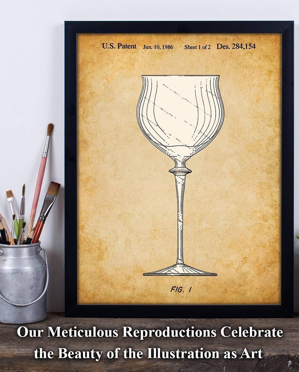 Wine Glass – 11×14 Unframed Patent Print – Makes a Great Winery, Wine Cellar or Home Bar Decor and Gift Under $15 for Wine Lovers
