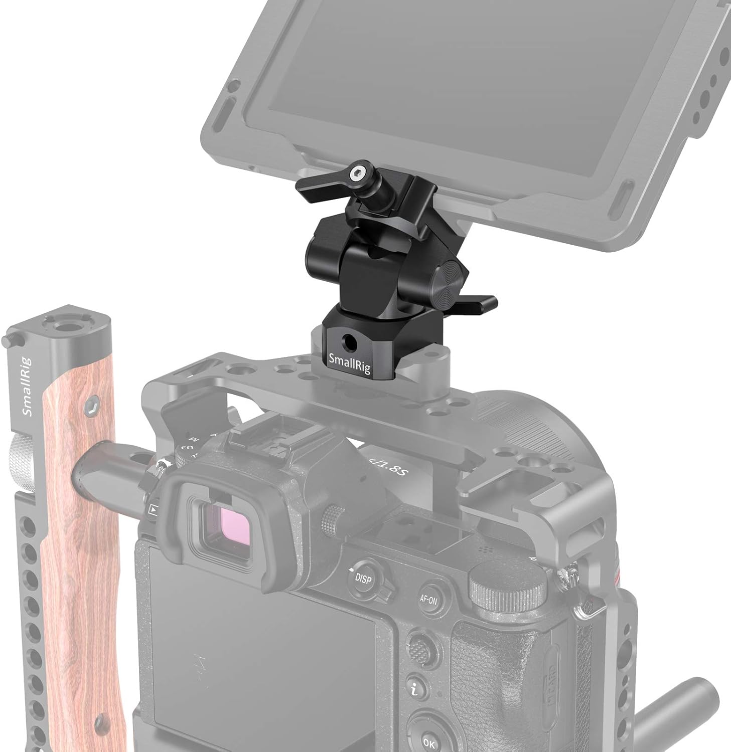 SmallRig Soporte de monitor giratorio e inclinable con abrazadera NATO ambos lados BSE2385