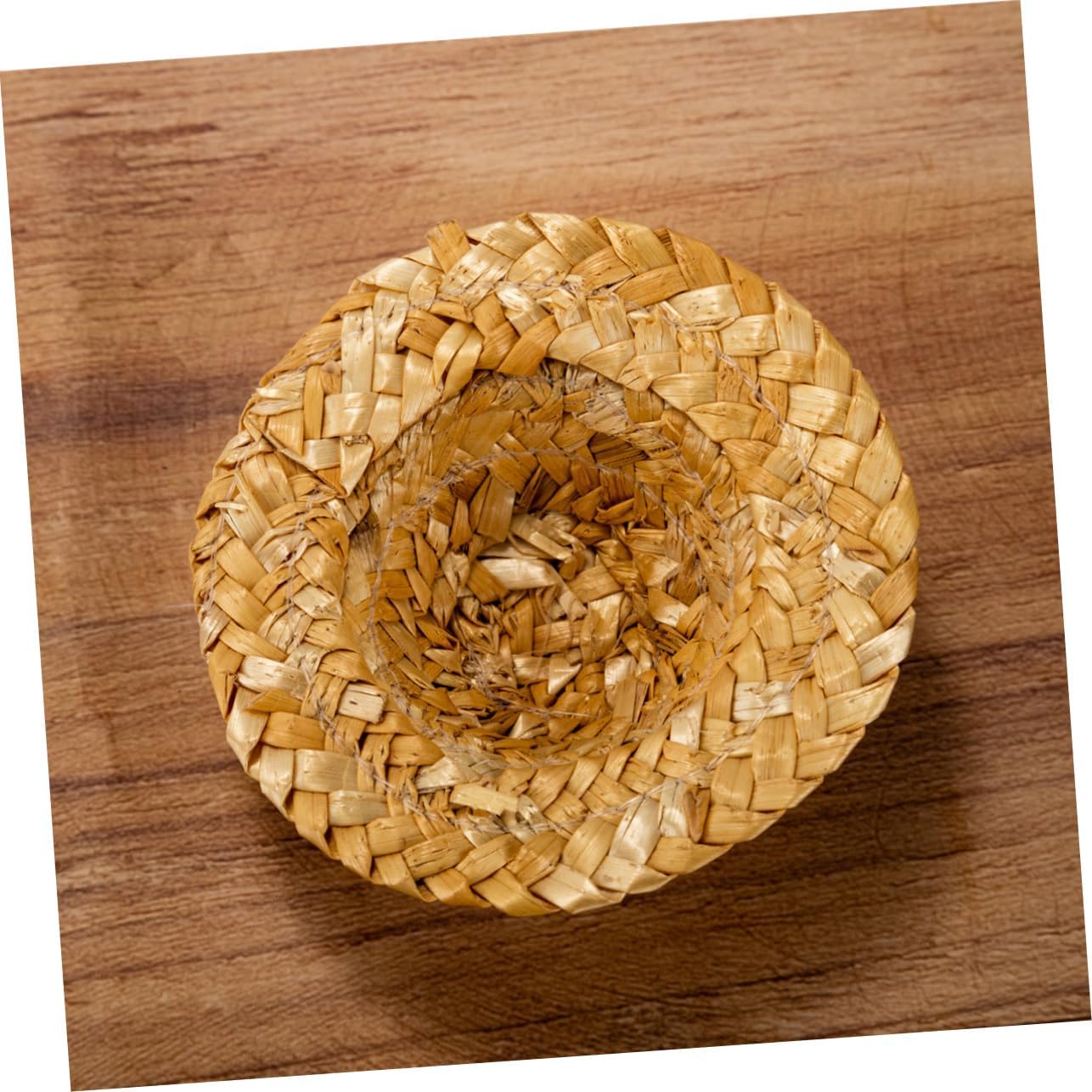 10 piezas Mini sombrero de paja pequeño sombrero de paja juguete mini sombreros de fiesta de Navidad juguetes flores decoraciones mini muñecas mini