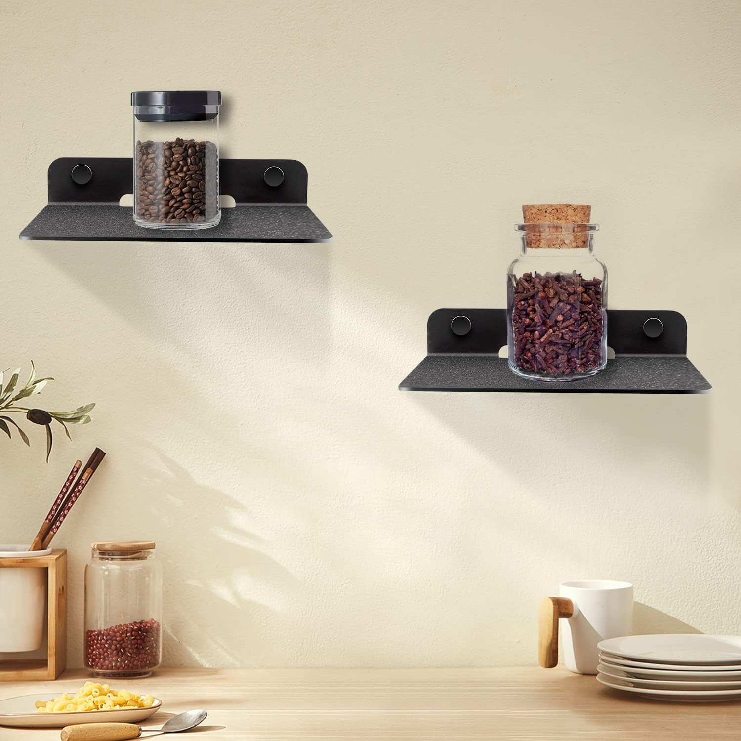 Estante flotante pequeño para altavoces, estante de montaje en pared antideslizante de 6 pulgadas para cámaras, monitores de bebé, altavoz
