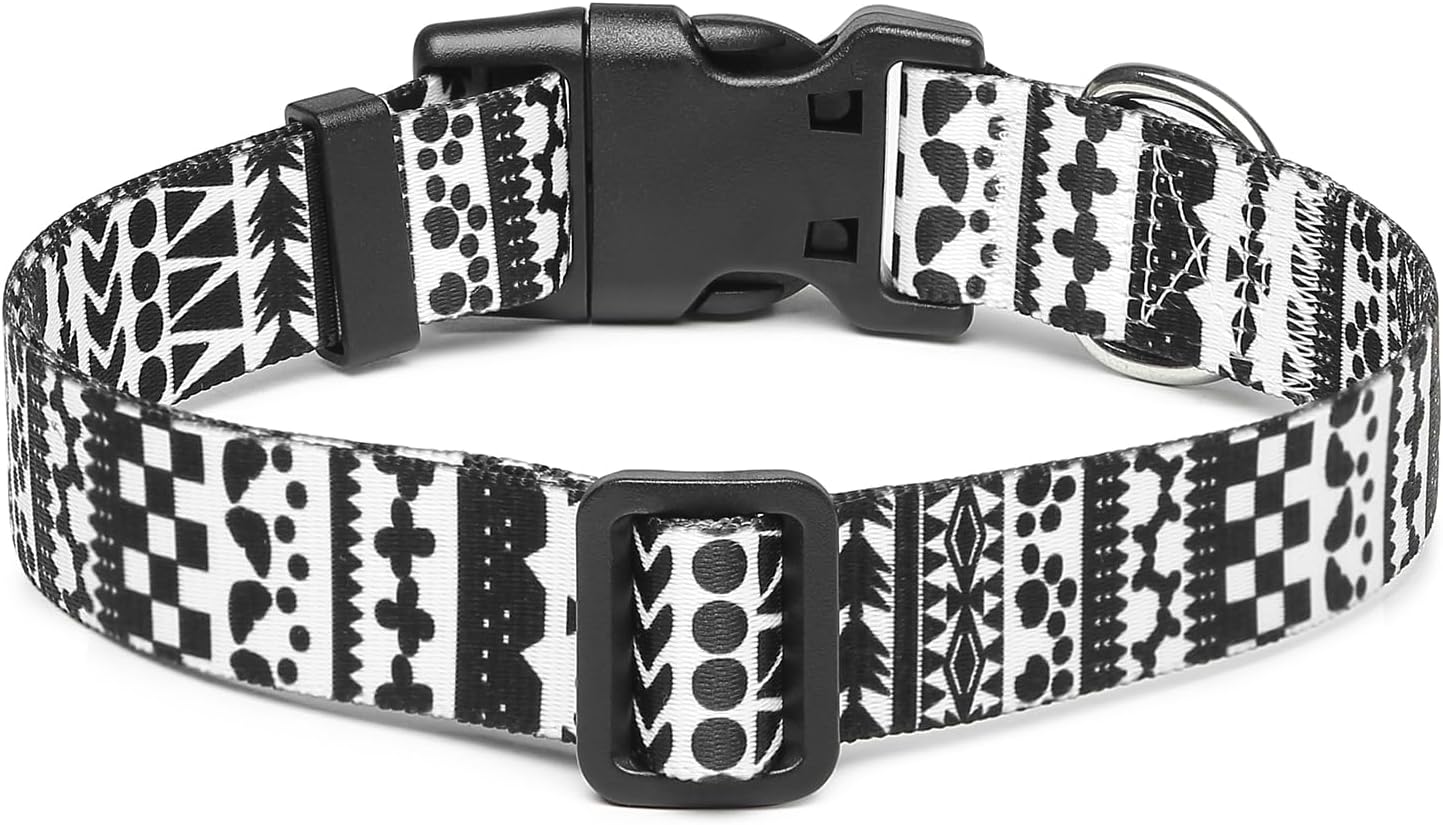 Collar ajustable para perro, patrones de diseño especial, collar de nailon suave cómodo y duradero para mascotas para perros pequeños, medianos y