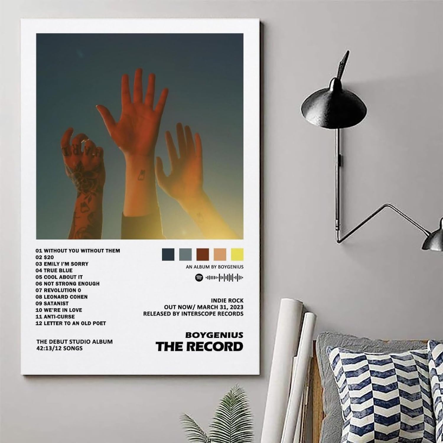 Póster de Boygenius The Record Music Album Póster en lienzo artístico y arte de pared, decoración colgante para carteles modernos de pasillo