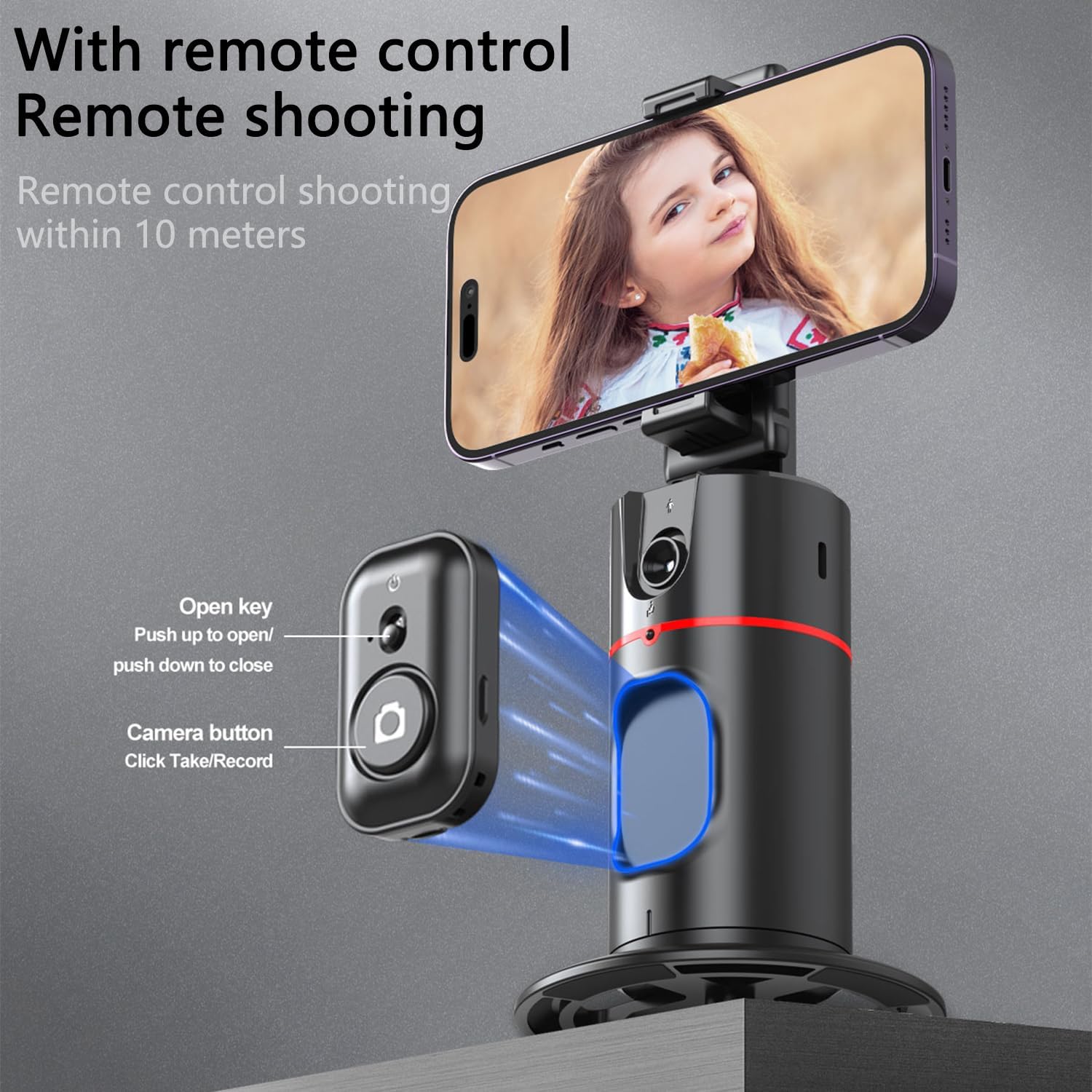 Soporte para teléfono de seguimiento facial automático 2024 con luz de llenado plegable y AFARER con rotación de 360, trípode de seguimiento facial