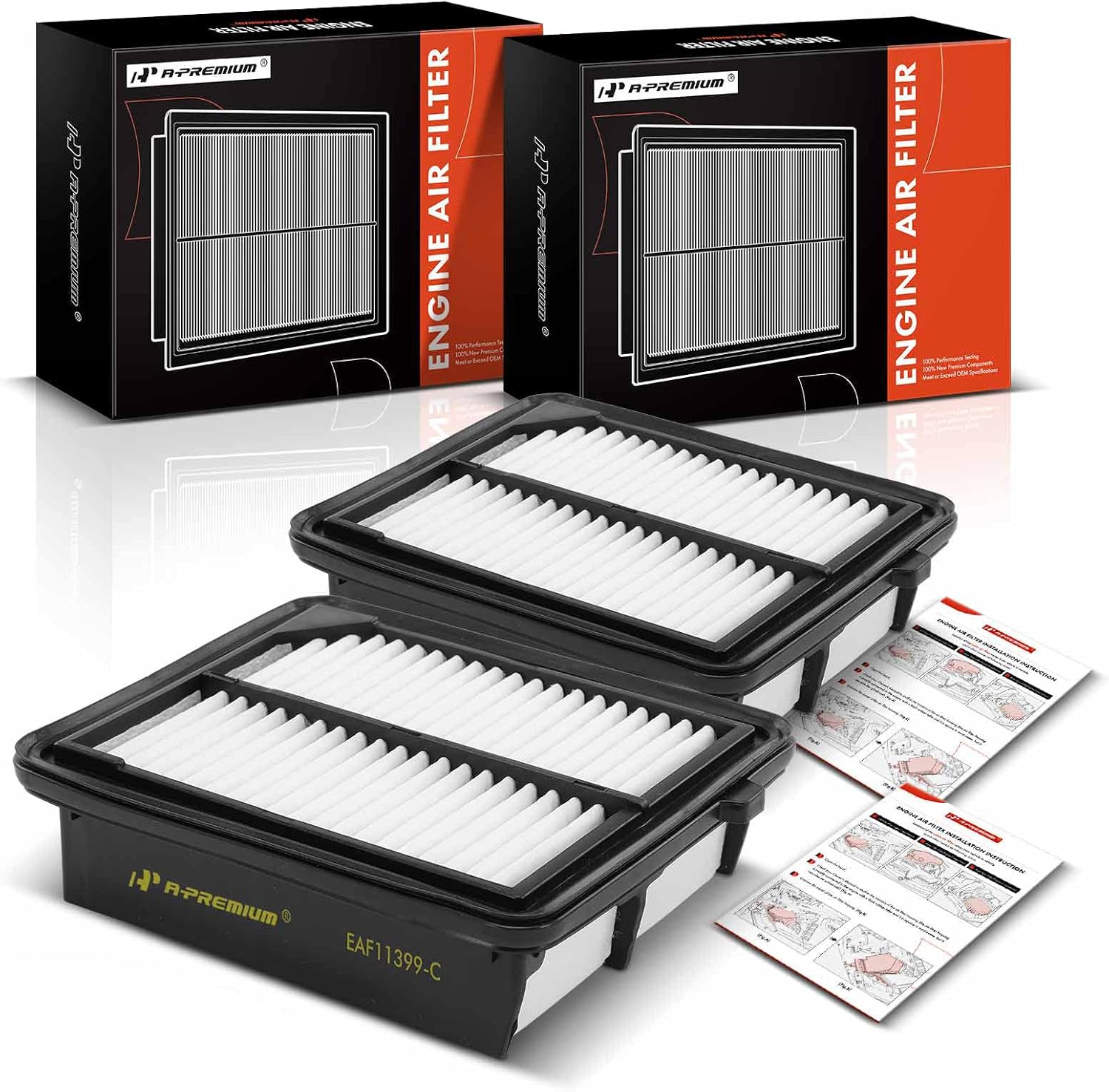 A-Premium Filtro de aire de motor de 2 piezas compatible con el modelo Honda – Accord 2014-2015 2017-2023 (solo híbrido), CR-V 2020-2022 (solo