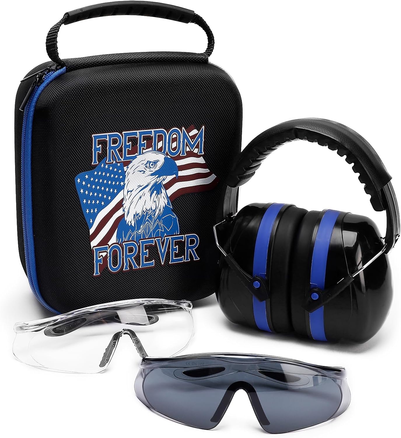 hamsemku Orejeras de protección auditiva para disparos, gafas de disparo, funda rígida, protección ideal para los oídos para entusiastas de los