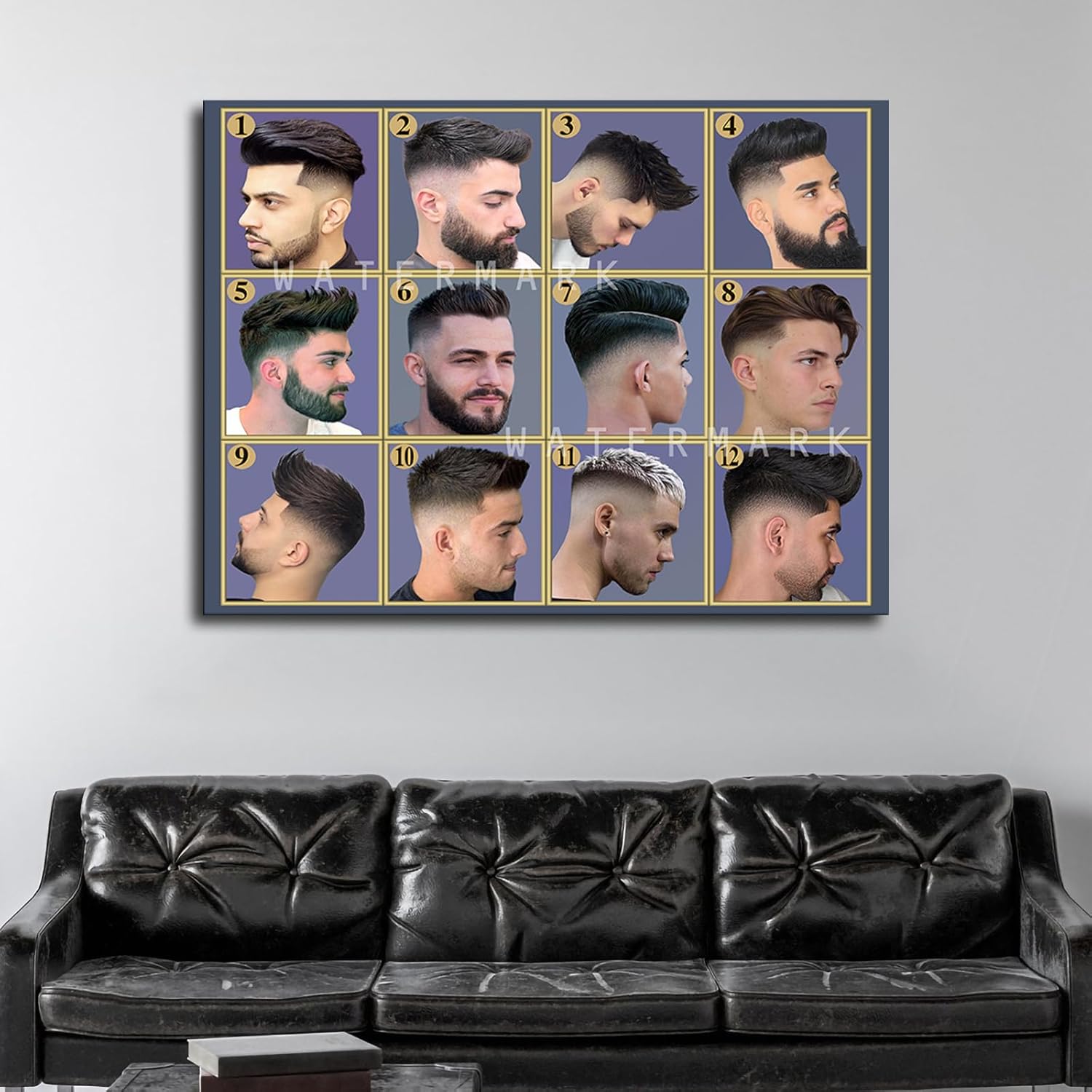 Barbería moderna corte de pelo para hombres, póster gráfico para decoración del hogar, pintura en lienzo, imagen HD, dormitorio, sala de estar,
