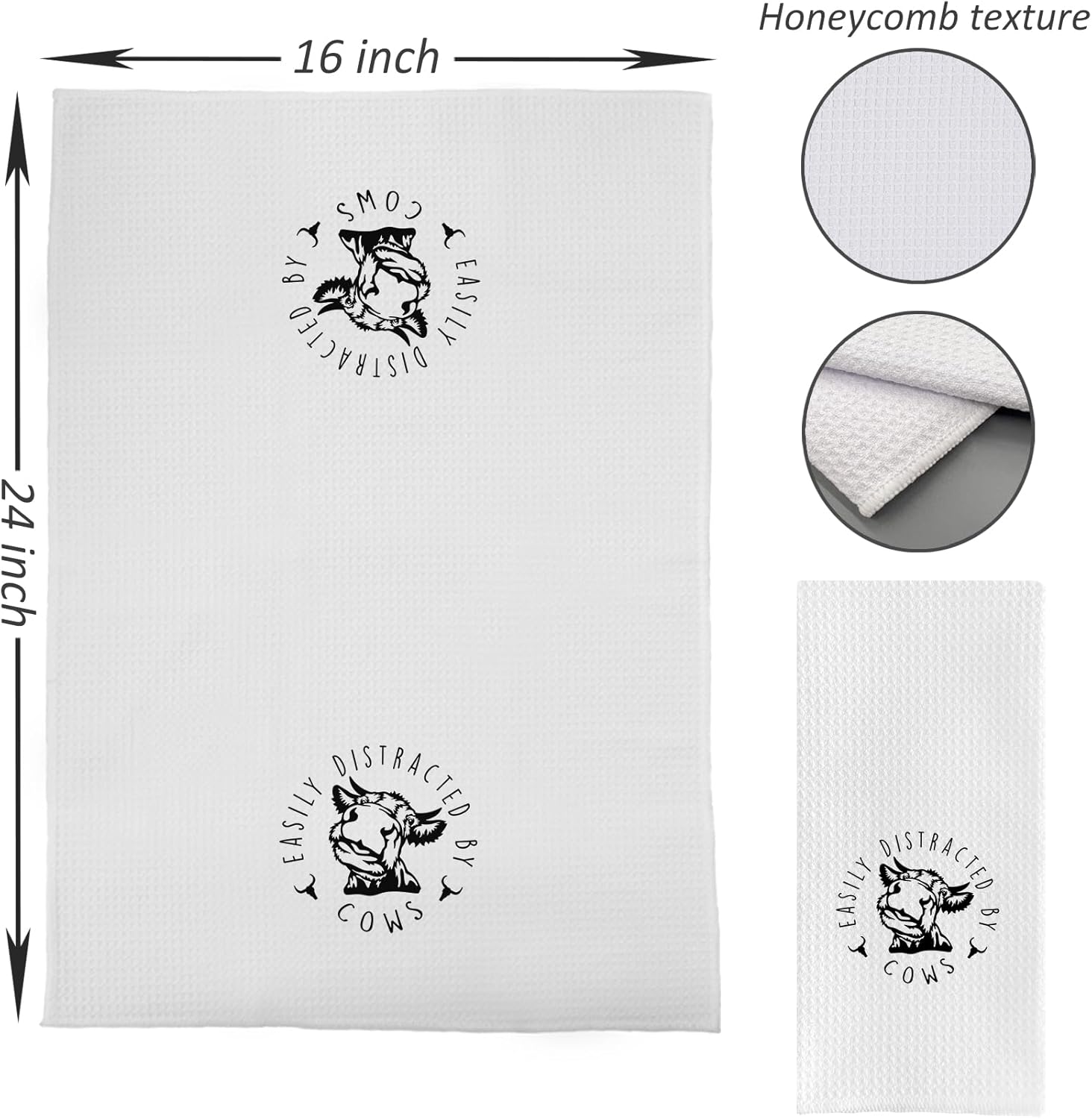 DOTAIN Toallas de cocina de vaca, decoración y accesorios de cocina de vaca, fácil de distraer con las vacas, paño de cocina lavable con temática de