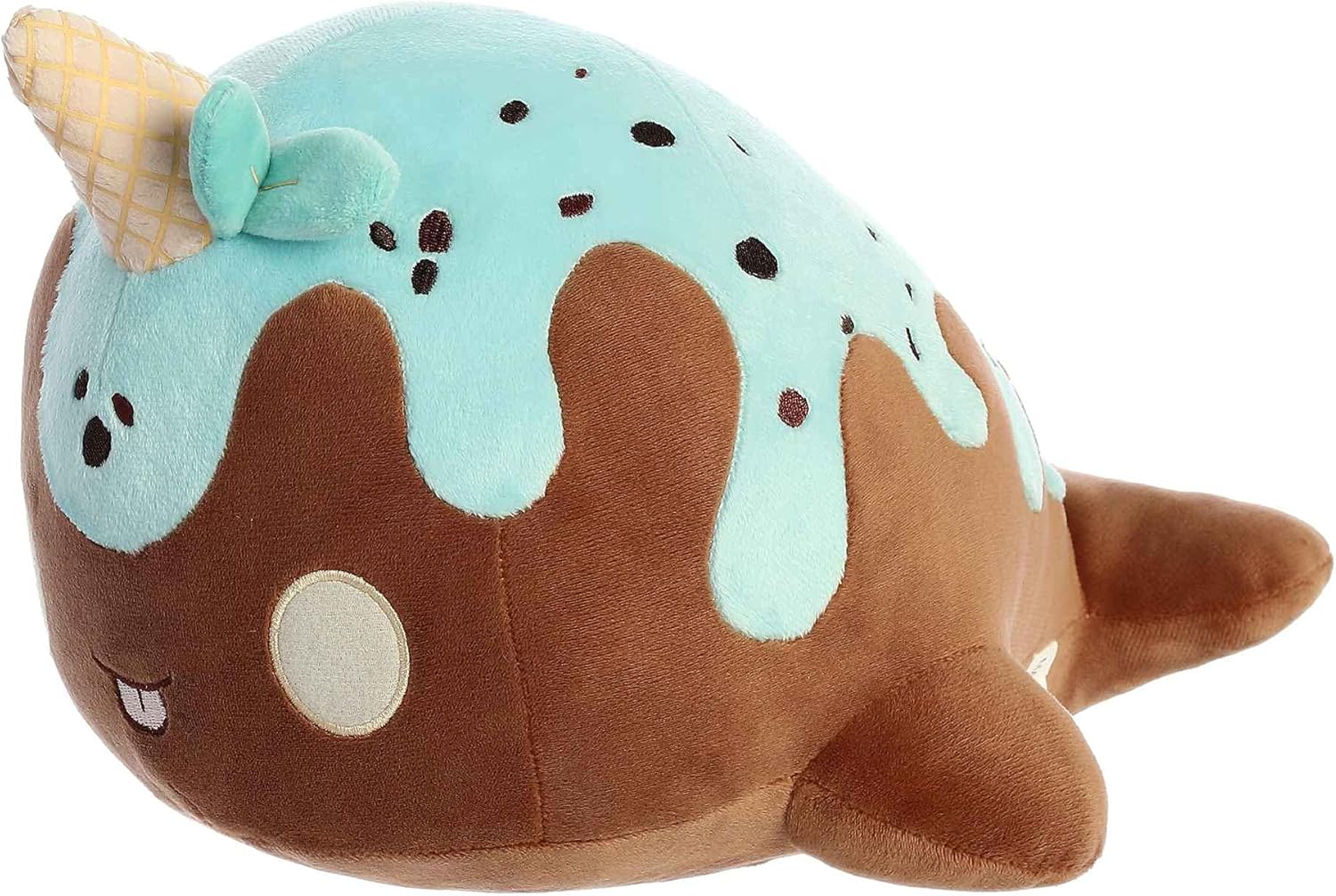 Aurora Enchanting Tasty Peach Mint Chocolate Nomwhal – Animal de peluche con diseño brillante y colorido – Peluche de pieza de exhibición, color