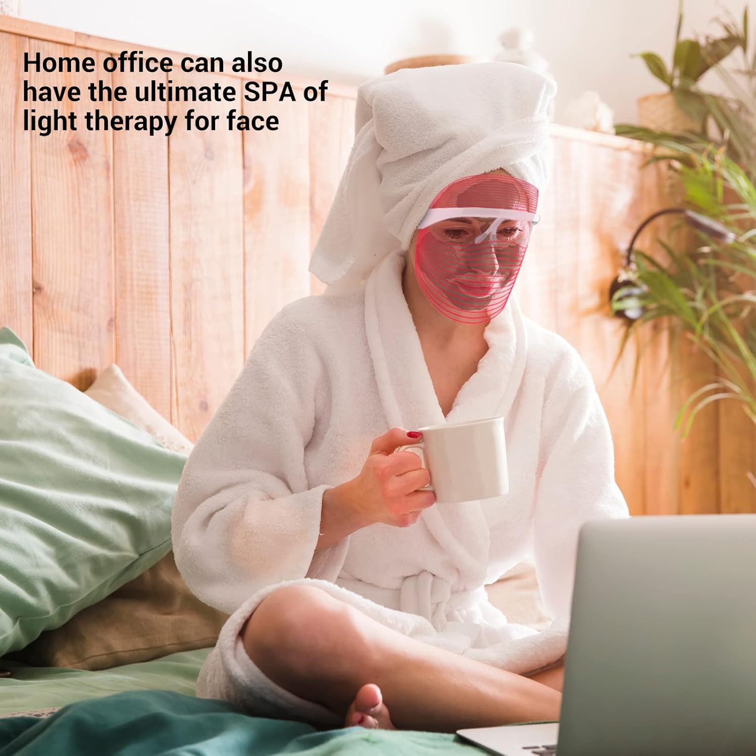 Máscara facial L E D terapia de luz, 7 colores L E D, terapia de luz roja y azul para cara, máscara ligera para el cuidado de la piel, recargable