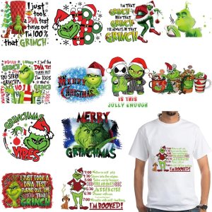 12 hojas de transferencia para planchar de Navidad  Calcomanías de vinilo HTV para camisetas, ropa, mochila, almohada 12 hojas de transferencia para planchar de Navidad  Calcomanías de vinilo HTV para camisetas, ropa, mochila, almohada
