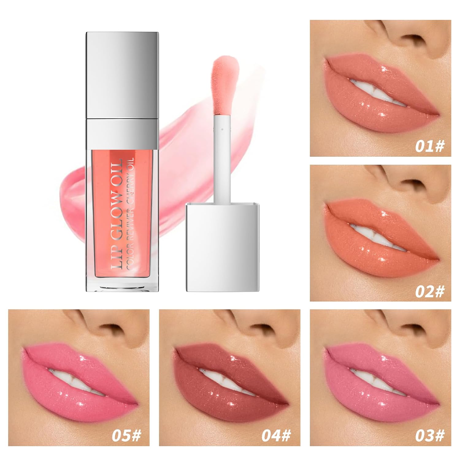 Brillo de aceite hidratante para labios logra labios más llenos y saludables con este bálsamo labial transparente infundido con aceite hidratante
