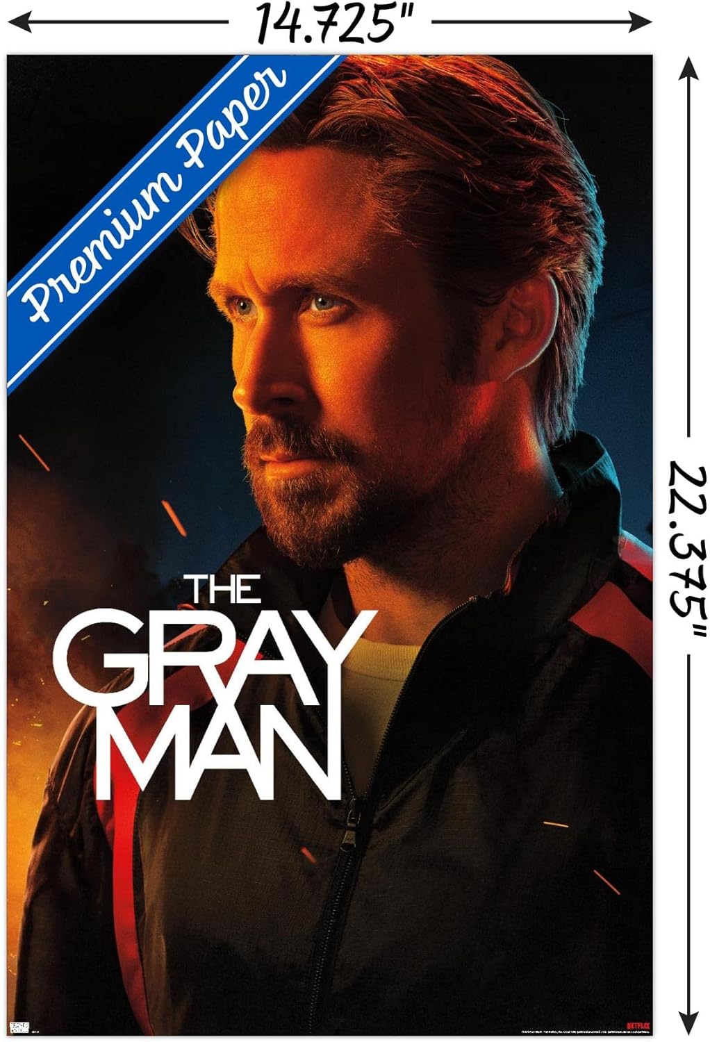 Trends International Netflix The Gray Man – Póster de pared de una hoja