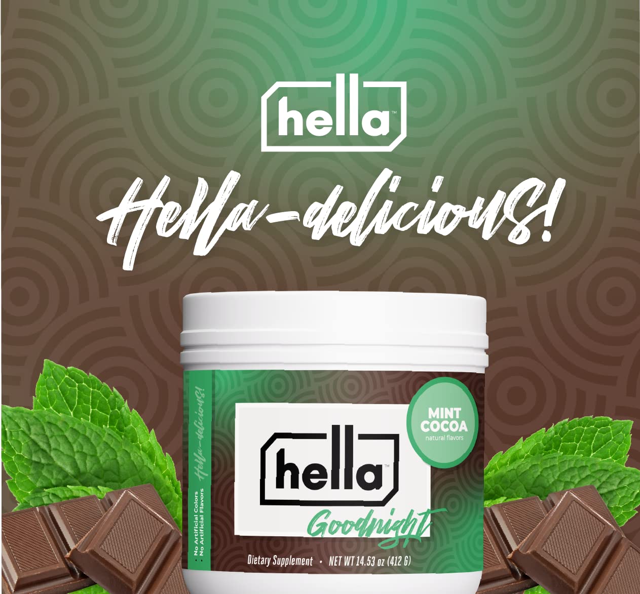 Hella Goodnight Restful Muscle Recovery, mezcla de melatonina para dormir con magnesio, 5-HTP, Reishi, Gaba y zinc, apoya la relajación nocturna,