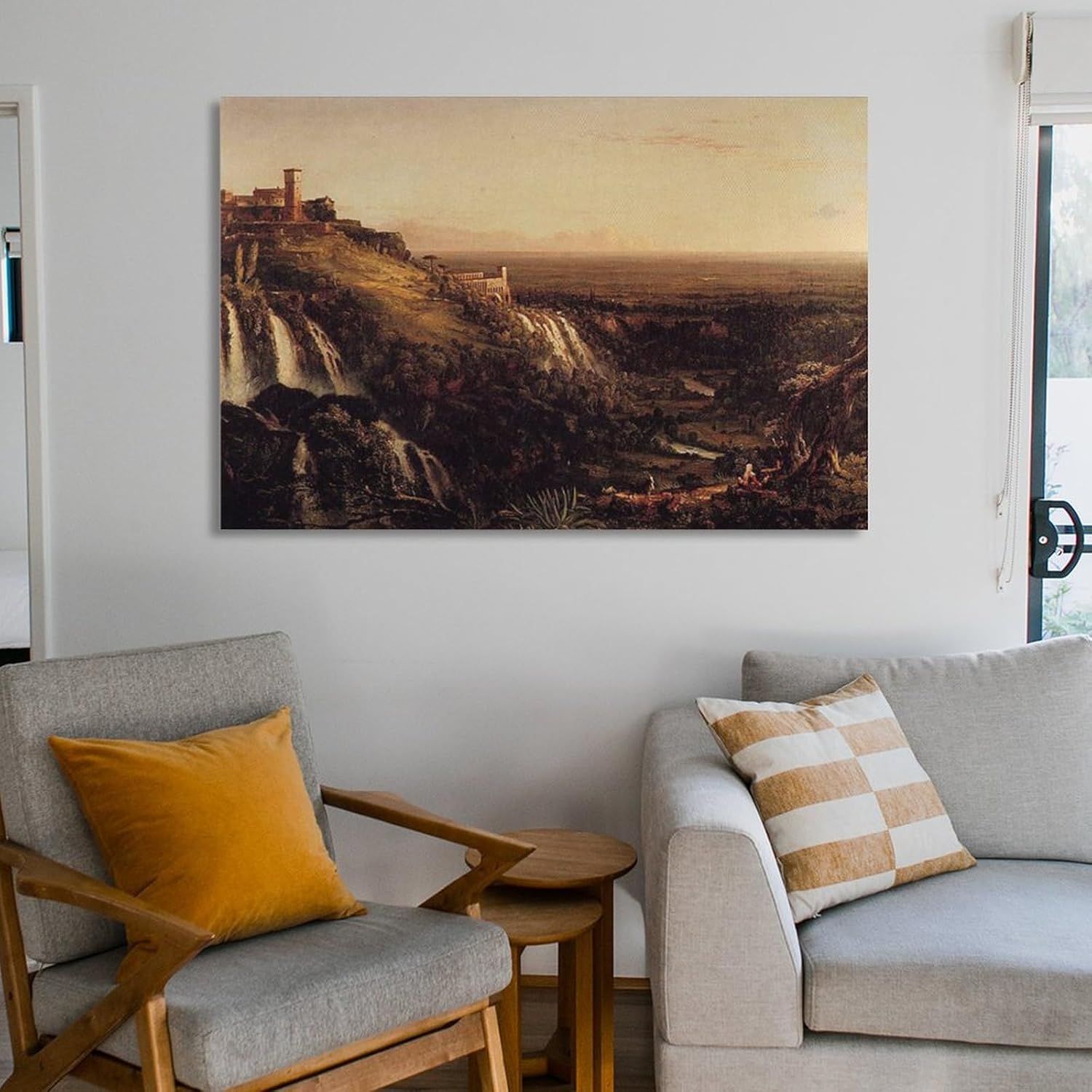 Painter Thomas Cole Painting Art Poster The Cascatelli Tivoli Looking Towards Rome Canvas Wall Art Poster Decorative Bedroom Modern Home Print