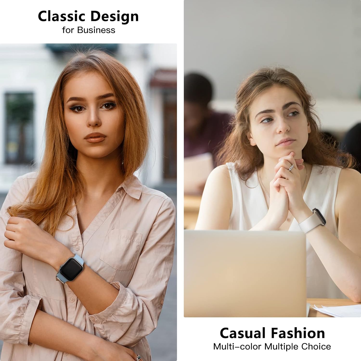 Correas deportivas compatibles con correas de Apple Watch de 1.496, 1.575, 1.614, 1.654, 1.732, 1.772 pulgadas, correa impermeable de silicona suave