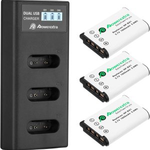 Powerextra Batería NP-BX1 3 y cargador USB de 3 canales para Sony NP-BX1 y Sony Cyber-Shot DSC-RX100, DSC-RX100 II, DSC-RX100M II, DSC-RX100 III, Powerextra Batería NP-BX1 3 y cargador USB de 3 canales para Sony NP-BX1 y Sony Cyber-Shot DSC-RX100, DSC-RX100 II, DSC-RX100M II, DSC-RX100 III,