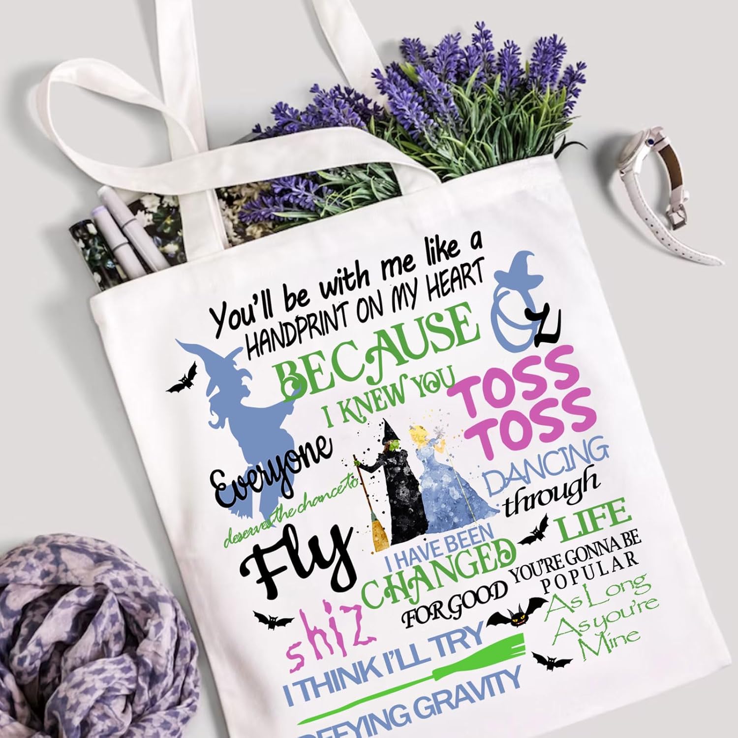 WZJHCL Wicked – Bolsa musical para fiesta de Halloween, regalo musical de Broadway, bolsa de compras, regalo de temporada espeluznante