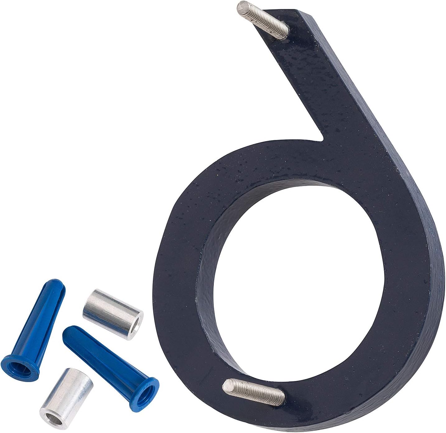 Montague Metal Products MHN-06-F-NY1-6 Números flotantes modernos de aluminio cepillado sólido, 6 pulgadas, azul marino recubierto de polvo