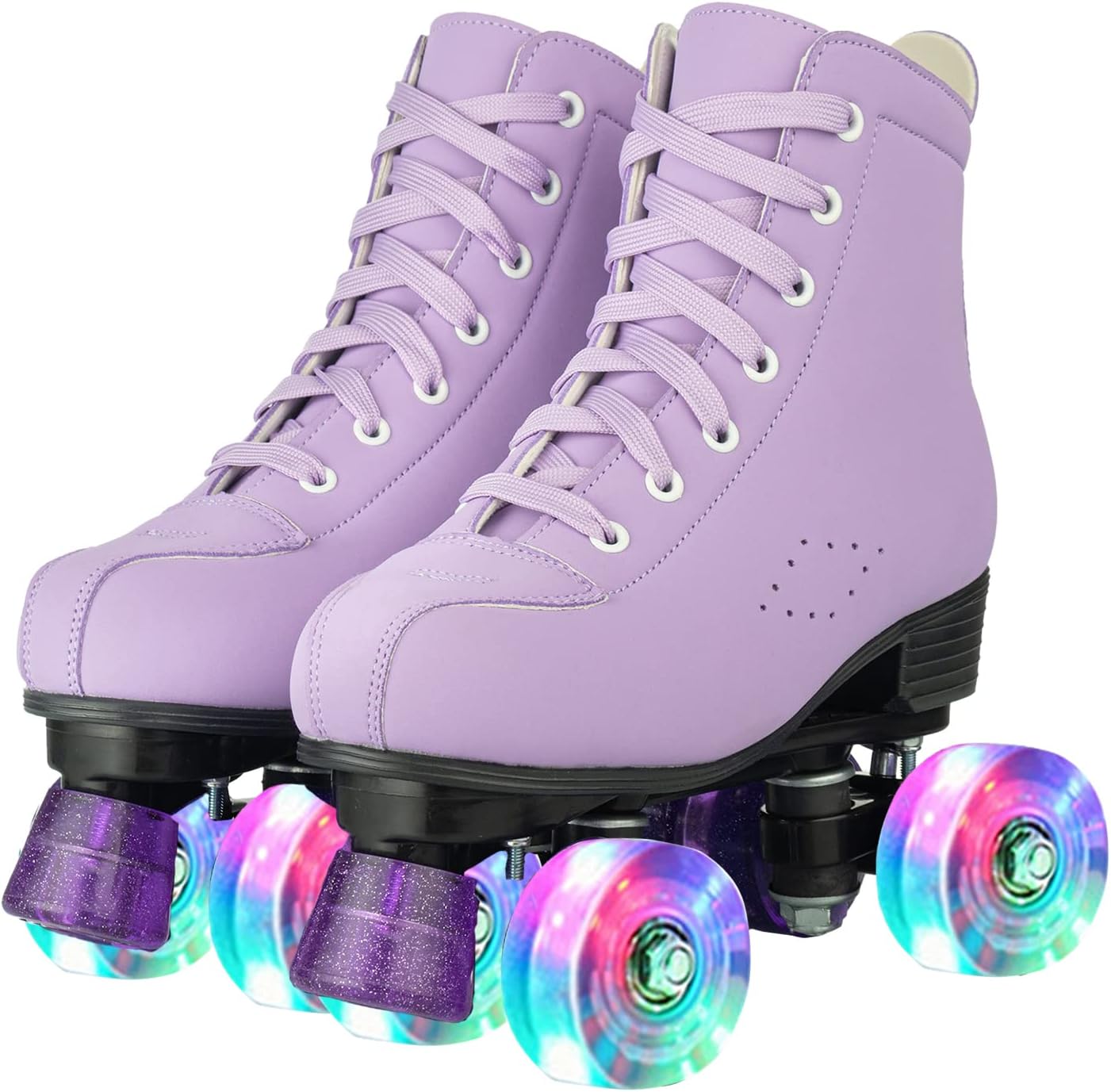 Hurber XUDREZ – Patines de ruedas de piel sintética de doble fila para mujer