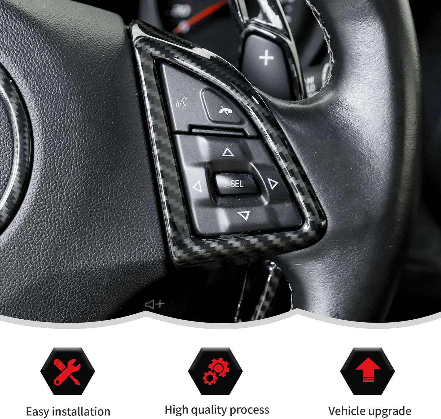RT-TCZ Kit de moldura interior de fibra de carbono, accesorios de decoración de consola central para Chevrolet Camaro 2017 2018 2019 2020 2021 2022