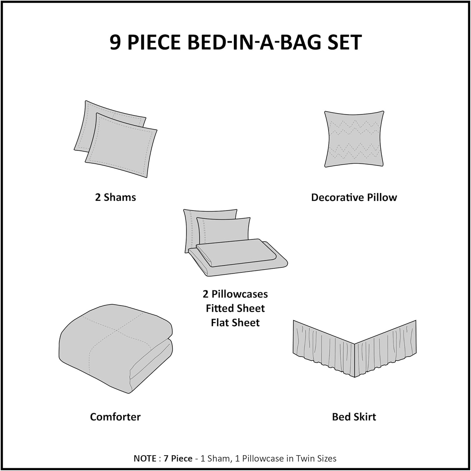 Madison Park Essentials – Juego de cama completo de 9 piezas que incluye un edredón cálido con diseño en colores vibrantes y relleno alternativo