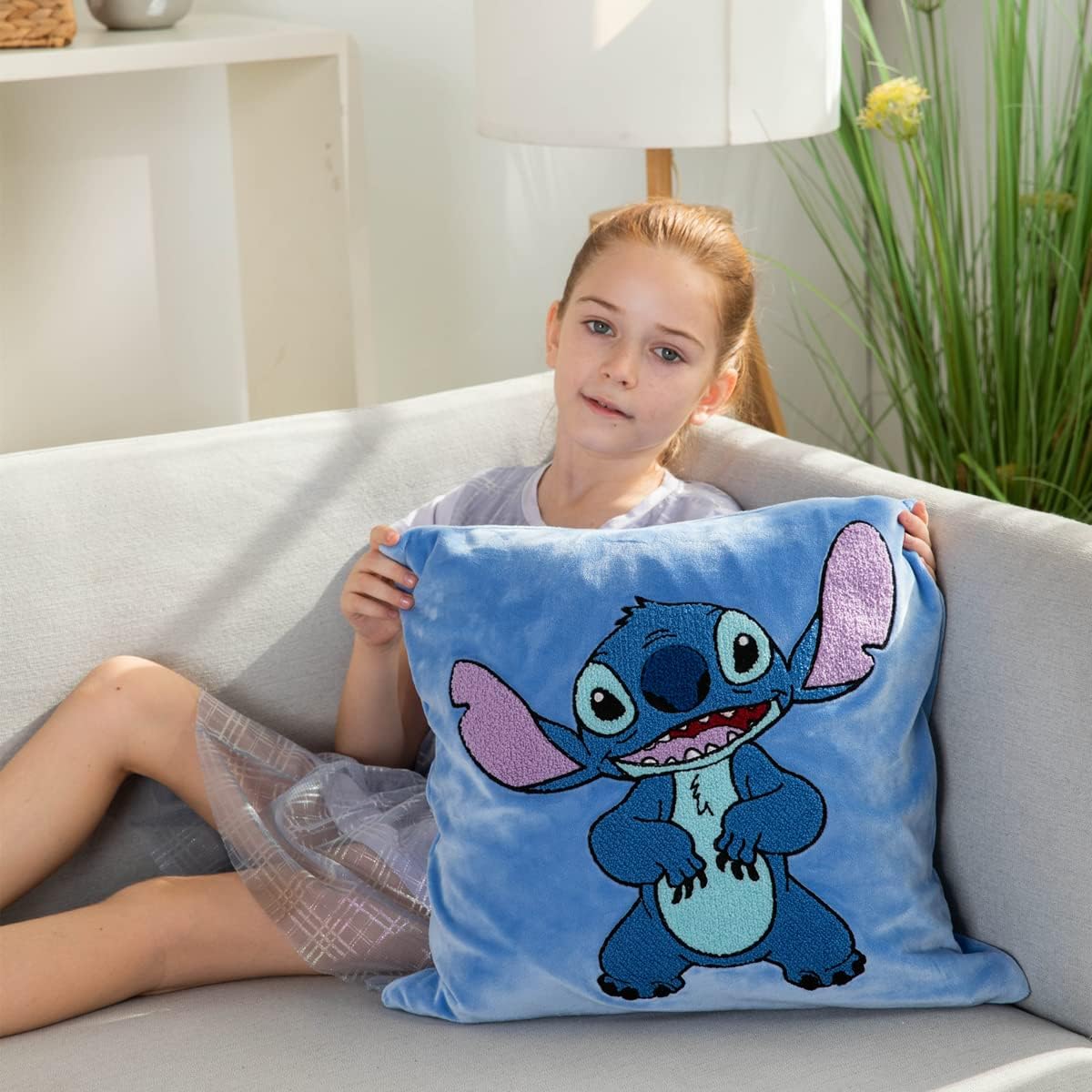COSUSKET Fundas de almohada, almohada de terciopelo bordado de dibujos animados en 3D, regalos para niños y niñas