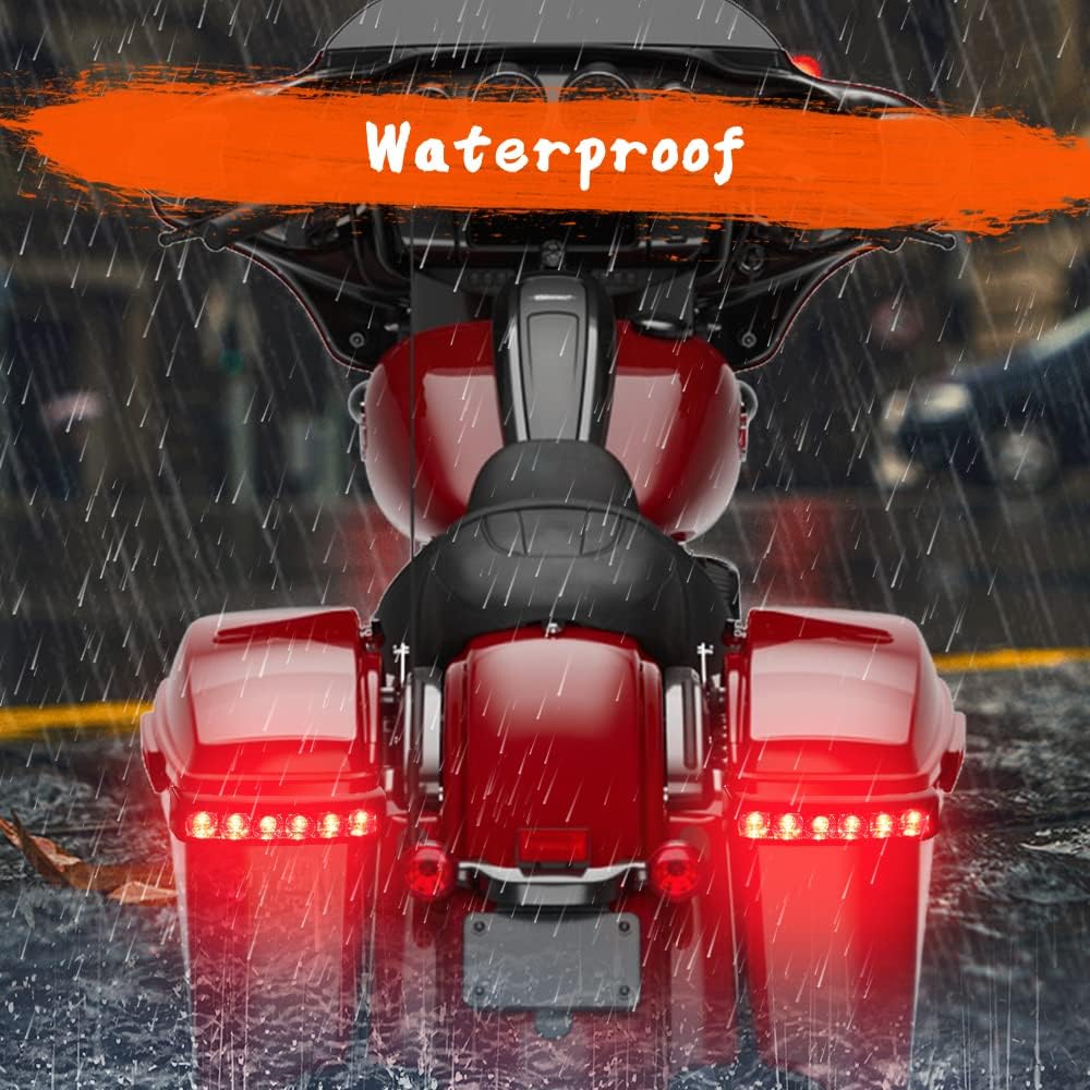Luces traseras para bolsa de sillín, luz de freno trasera roja para Harley Touring, Sportster, Dyna, Street Glide Road King 2014-2022
