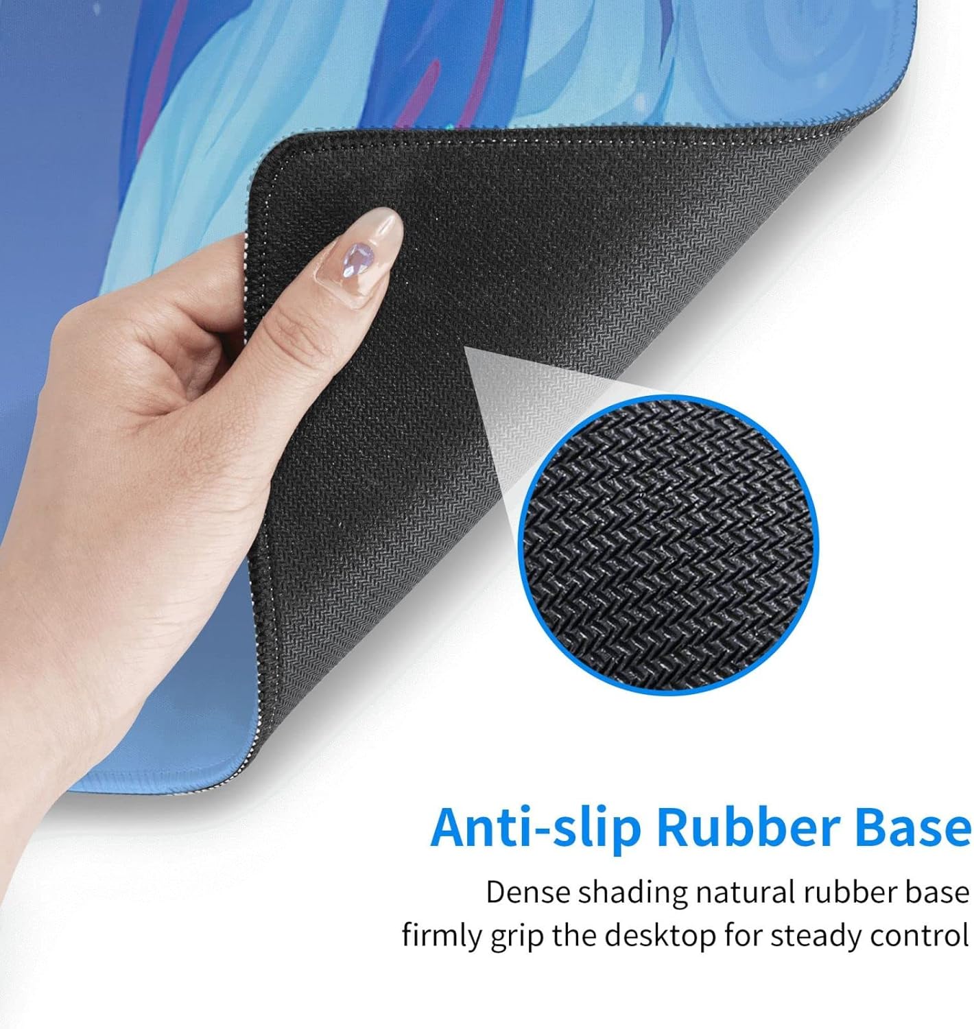 Genshin Game Impact Ganyu – Alfombrilla de mouse grande de goma antideslizante para suministros de oficina, computadoras, computadora de escritorio,