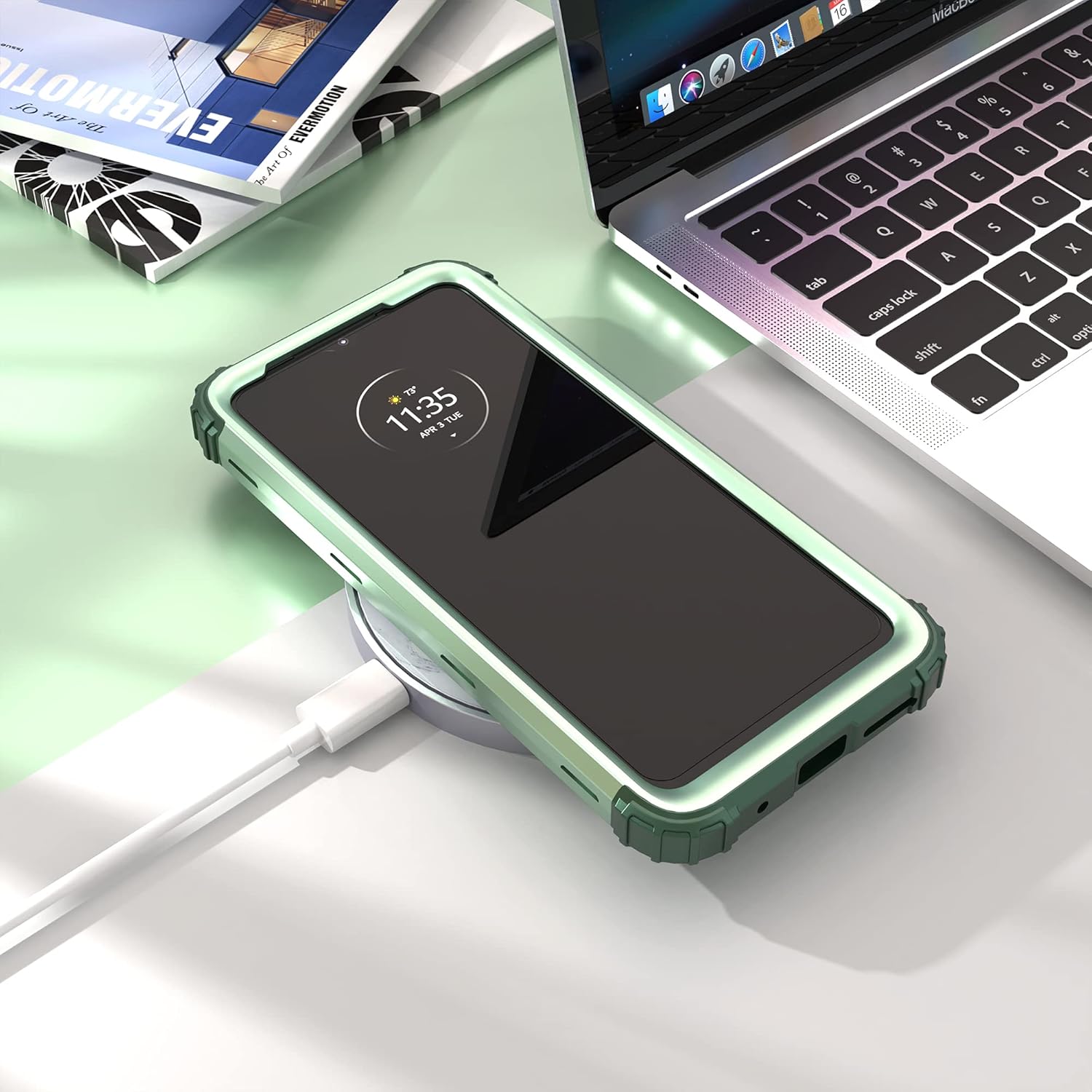 IDweel Funda para Moto G Play 2021 con protector de pantalla de vidrio templado, 3 en 1, a prueba de golpes, delgada, híbrida, resistente,