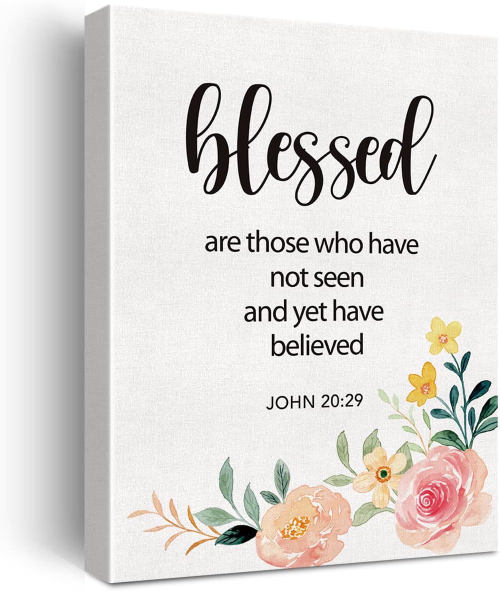 Lienzo cristiano para pared, diseño motivacional de Blessed are Those Who Have Not Seen, impresión en lienzo con escritura, versículo bíblico,