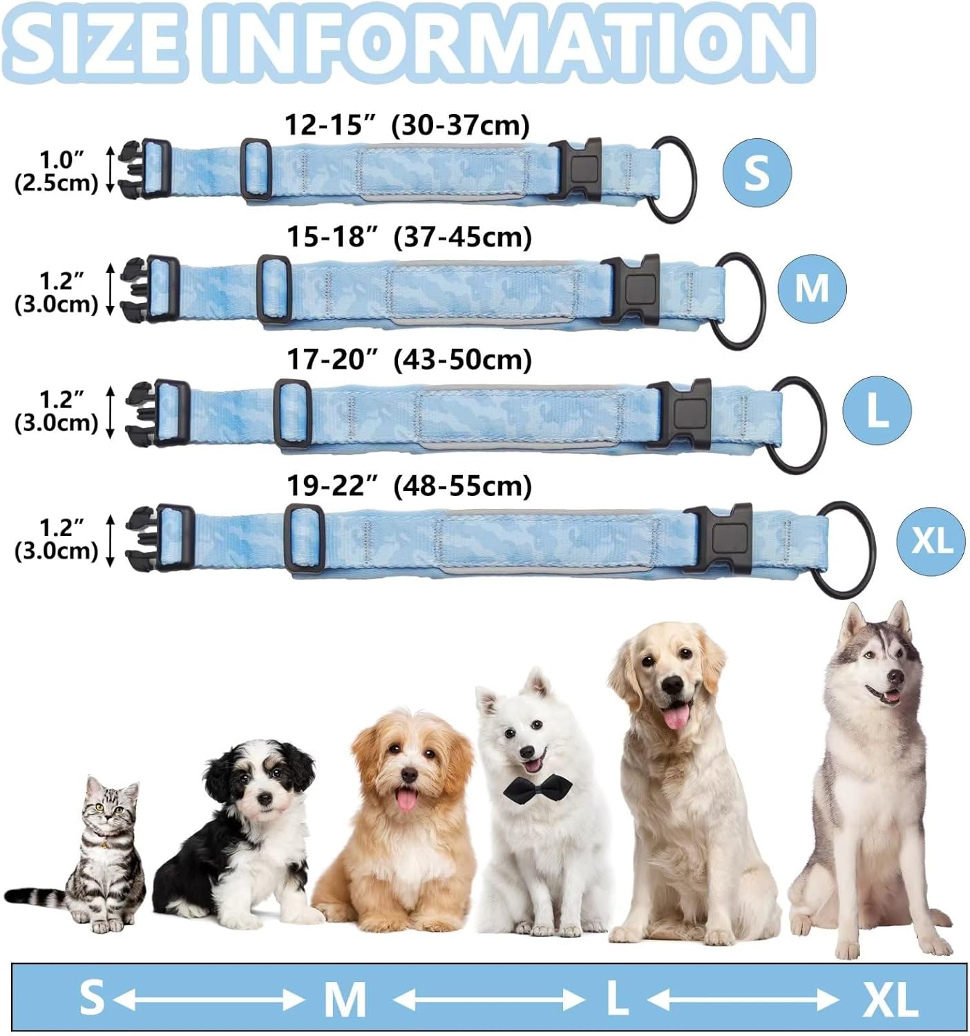 Airtag – Collar de perro azul Air Tag para mujer, collar reflectante para macho, cómodo, duradero, resistente, con funda para Airtag, lindo collar