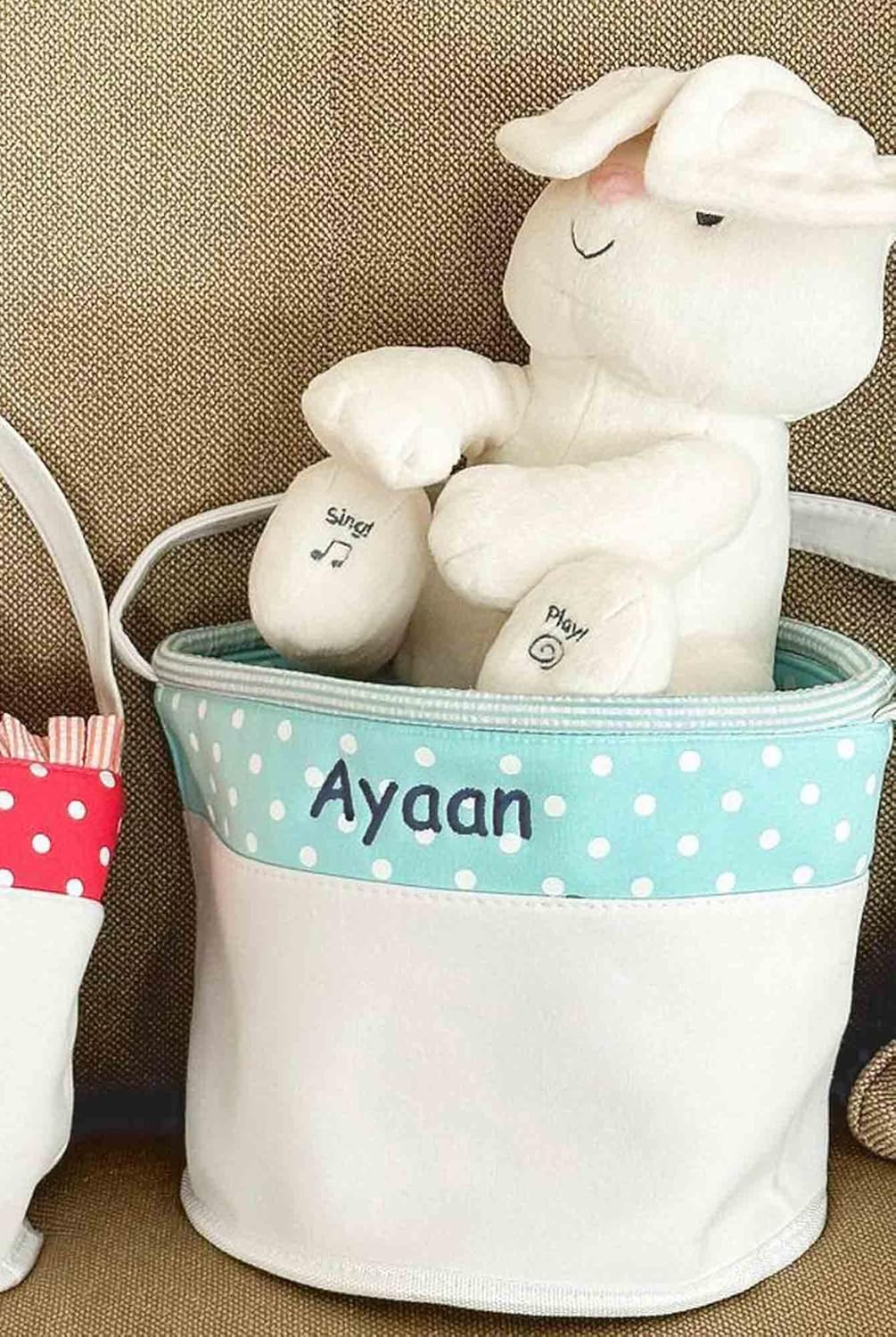 Cesta de Pascua personalizada suave y ligera (morado)