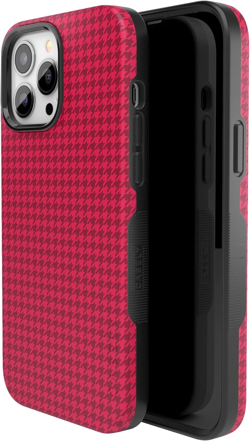 Casely Funda para iPhone 13 Pro Max  Compatible con MagSafe  Mejor vestido  Funda rosa de pata de gallo compatible con iPhone 13 Pro Max