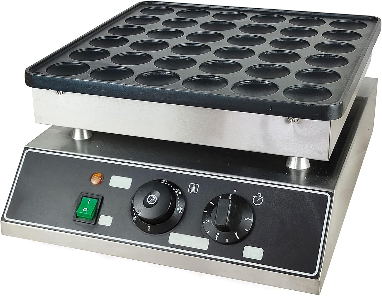 Máquina para hacer panqueques de 1000 W, 36 rejillas, panqueques holandeses antiadherentes, panqueques holandeses y panqueques, máquina para