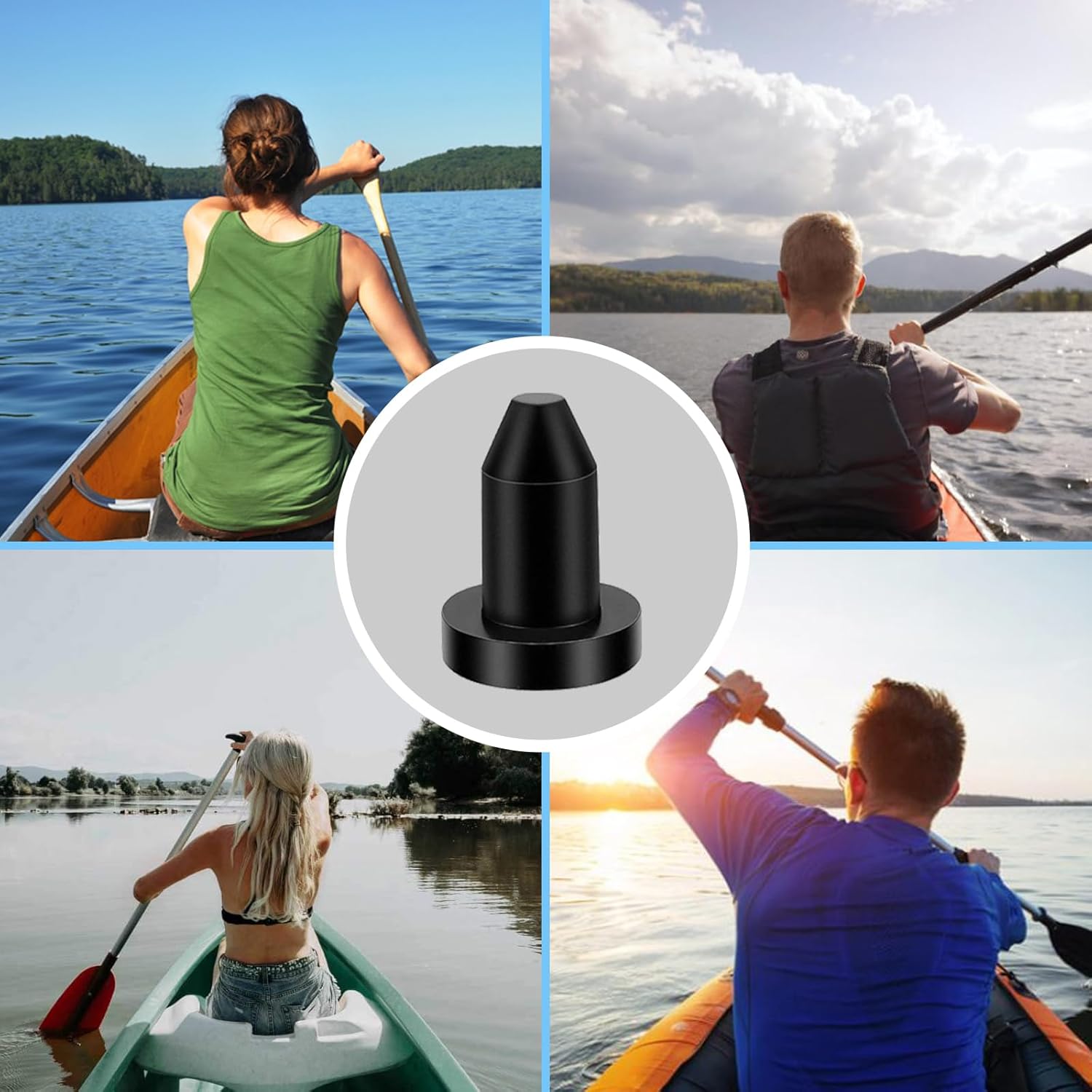 Kit de 12 tapones de drenaje de kayak, repuesto de tapón de drenaje de silicona para la mayoría de barcos de pesca, kayak, accesorios de kayak