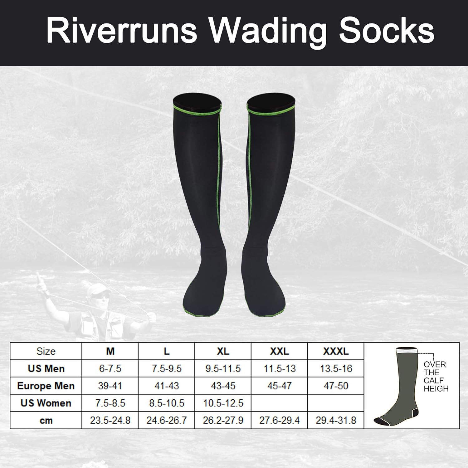 Calcetines para vadear, calcetines de pesca de nailon para hombres y mujeres, pesca al aire libre, surf, wakeboard