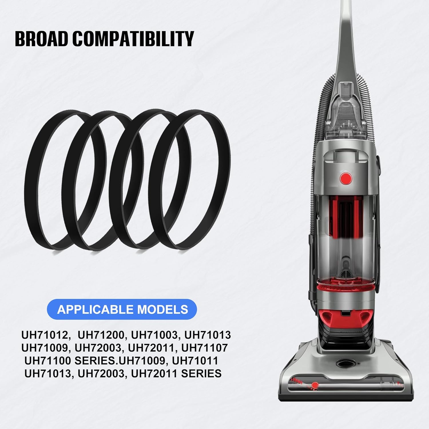 Correa de vacío para aspiradora vertical Hoover Elite Rewind Plus, pieza de repuesto #562932001 para UH71012, UH71200, UH71003, UH71013, UH71009,