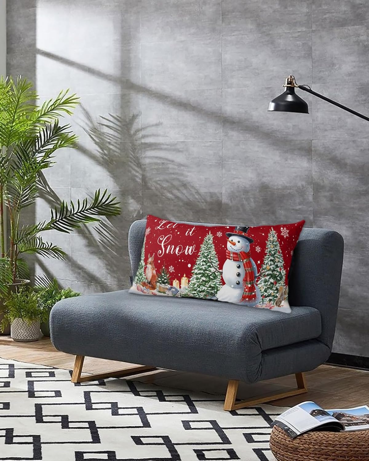 Fundas de almohada de tamaño King con muñeco de nieve, fundas de almohada suaves decorativas para sofá de cuerpo largo con cierre de sobre, diseño