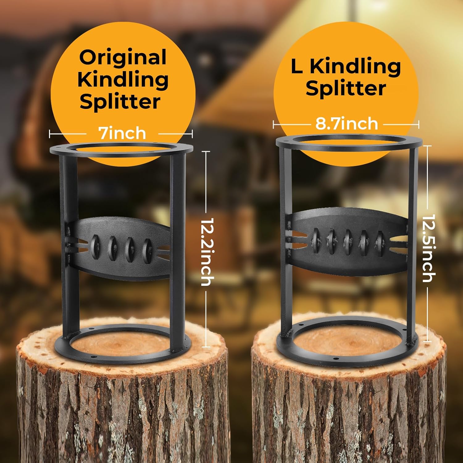Divisor de madera de leña actualizado, cuña divisora de troncos, moldeo de una sola pieza portátil seguro de acero fundido resistente para cortador