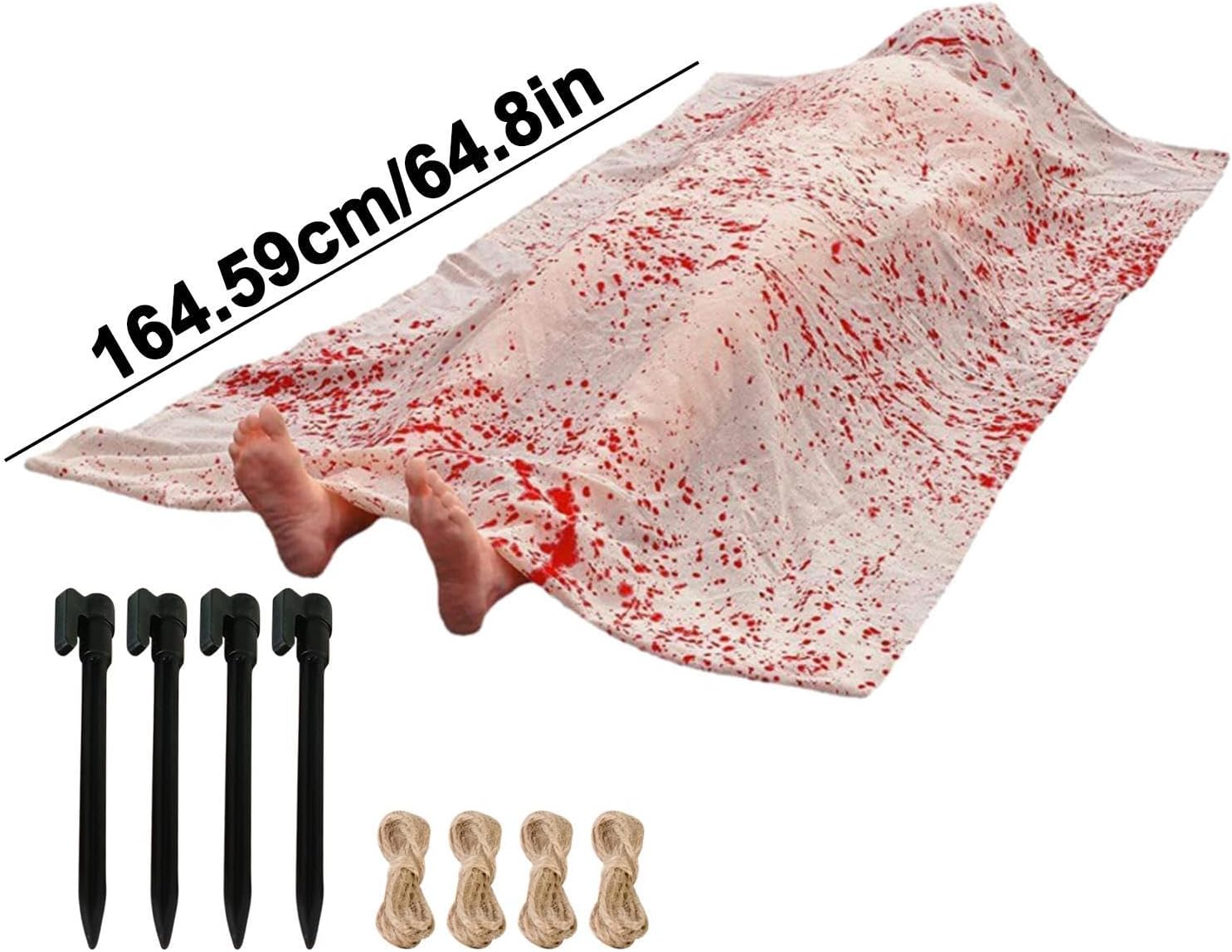 Accesorios de cuerpo muerto de 5.4 pies  Soporte de cuerpo muerto aterrador de Halloween de la tumba para la decoración de casa embrujada más