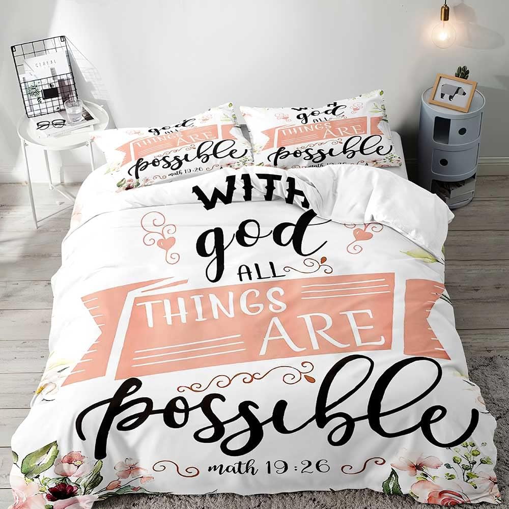 VIVIHOME – Juego de cama floral de 3 piezas, funda de edredón tamaño King, funda de edredón blanca, ropa de cama para niñas, funda de edredón rosa,