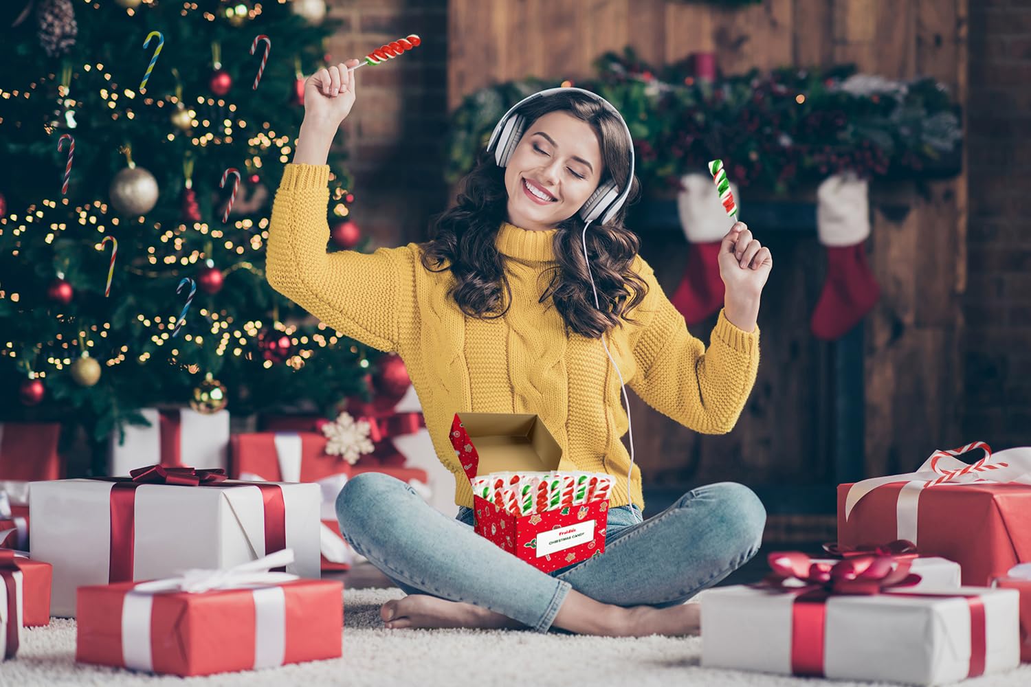 Fruidles Paleta de remolinos de Navidad, sabor a fruta mixta, paletas envueltas individualmente, ventosas de remolinos de 2 pulgadas (paquete de 12)