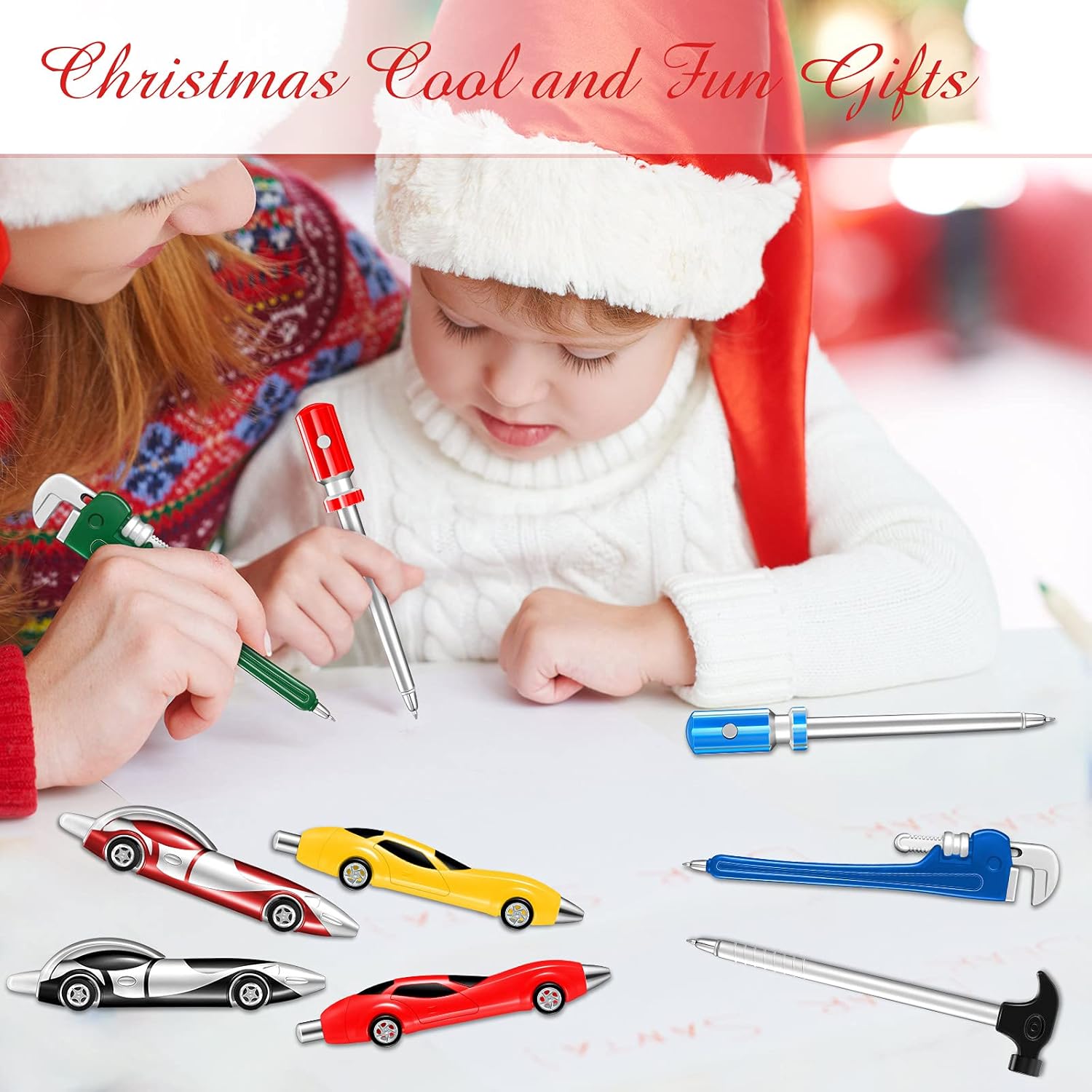 Zonon 24 bolígrafos de auto y novedosas herramientas, bolígrafos de tinta colorida, bolígrafos de escritura divertidos, bolígrafos de escritura para