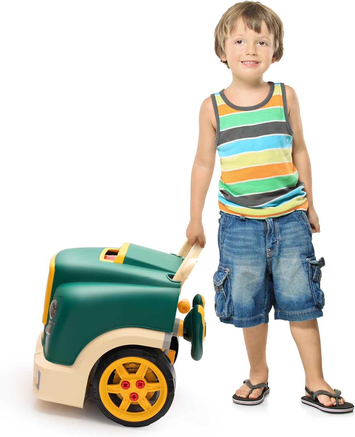 Juguete de motor de camión, juego de reparación mecánica para niños pequeños de 3 a 5 años, kit de construcción de autos grandes y grandes, estación