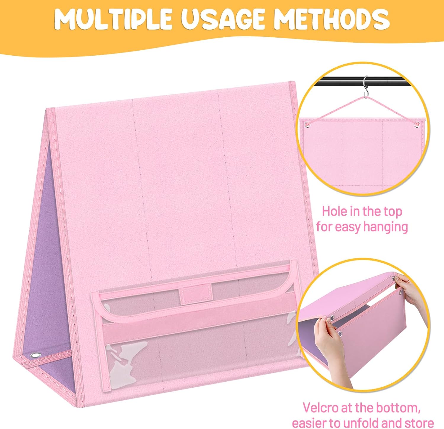AKAYOK Tablero de fieltro plegable para niños pequeños, tabla de franela para preescolar, aprendizaje temprano, narración interactiva de historias