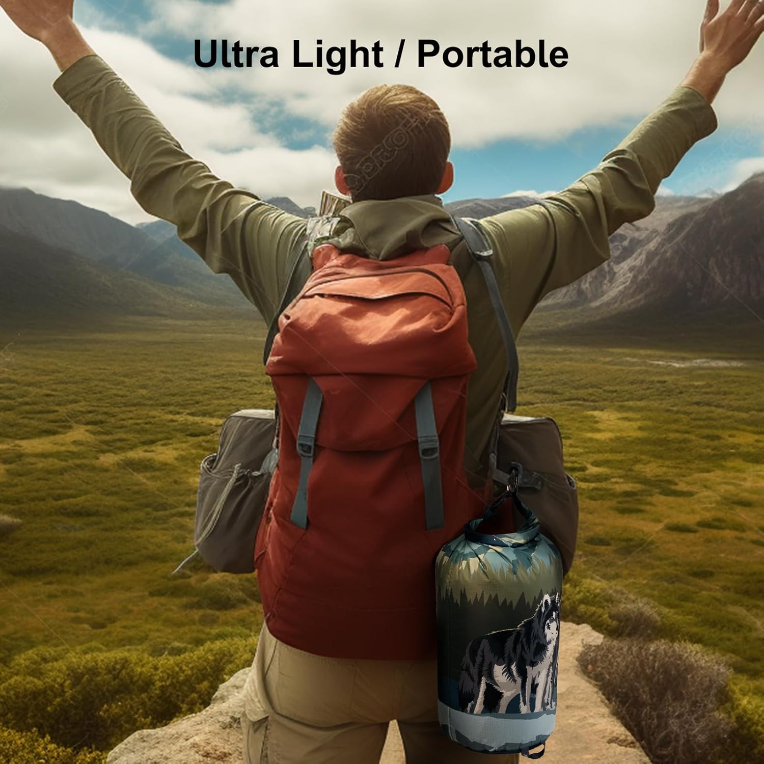 Kawagebo – Manta de forro polar Sherpa para acampar al aire libre con bolsa impermeable plegable, manta de campamento suave y cálida 3 en 1, manta