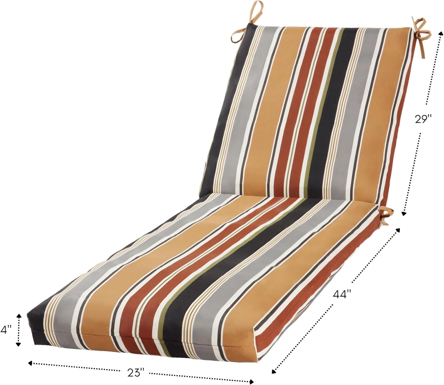 Greendale Home Fashions Cojín reversible para silla de salón para exteriores, color espresso a rayas