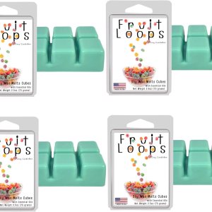 Cera de soja para derretir  Fabricado en Estados Unidos  Acogedores y zesty Zesty Rainbow Fruit Loops Delight Cubos de cera de soja perfumada  4 Cera de soja para derretir  Fabricado en Estados Unidos  Acogedores y zesty Zesty Rainbow Fruit Loops Delight Cubos de cera de soja perfumada  4